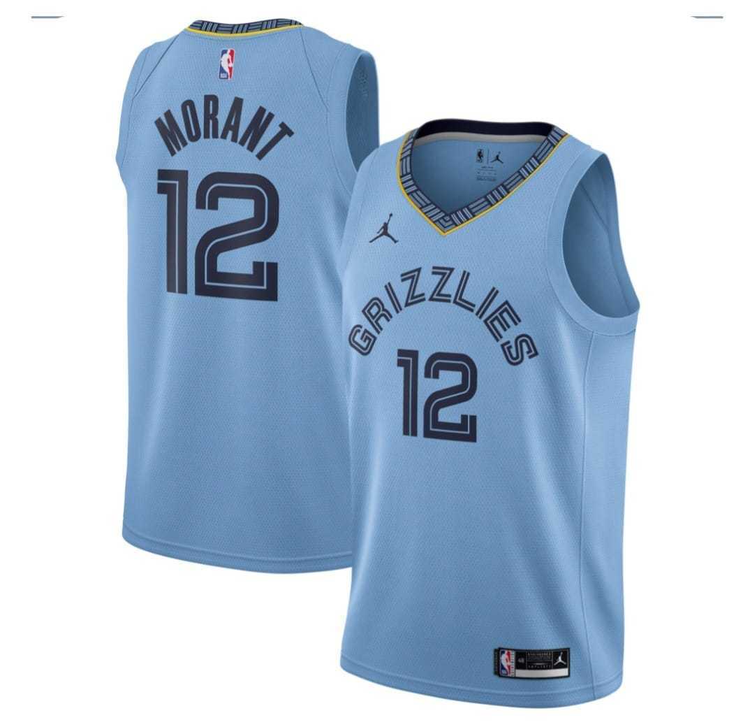Youth Memphis Grizzlies #12 Ja Morant Blue Jordan Stitched Jersey Dzhi